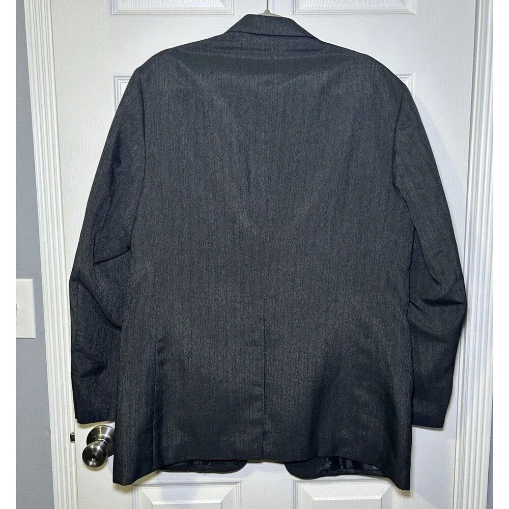 Carlo Briani Vintage Men’s Blazer Dark Grey Light Pinstripe Size 42R